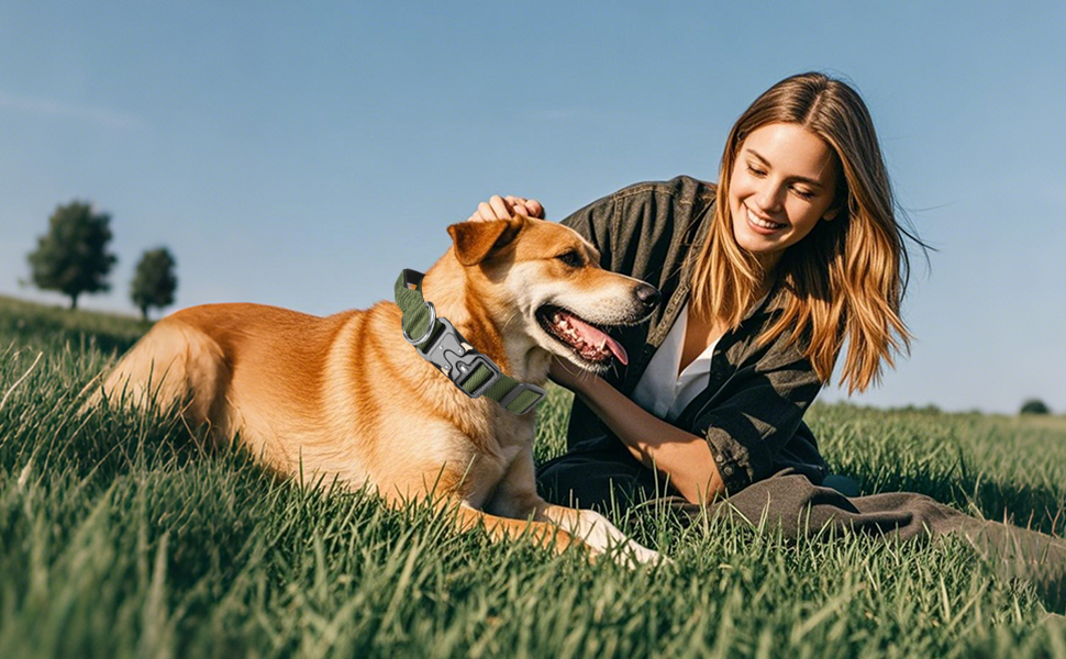 Тактичне обіднє ошейник для собак Ledeak з ручкою, регульований, широке обіднє ошейник з м'якою підкладкою, надійний карабін, для дресирування собак (фіолетовий, рожевий, XL)