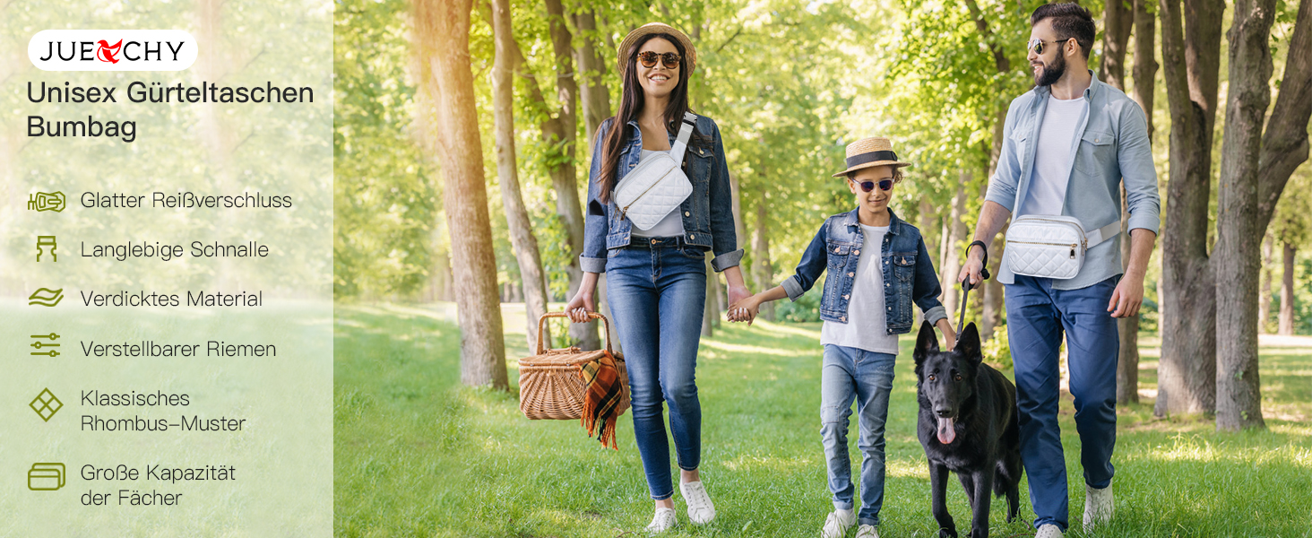 Жіноча бананка Jueachy: водонепроникна сумка через плече з ромбічним візерунком, 4 кишені на блискавці, для активного відпочинку та фестивалів (біла)