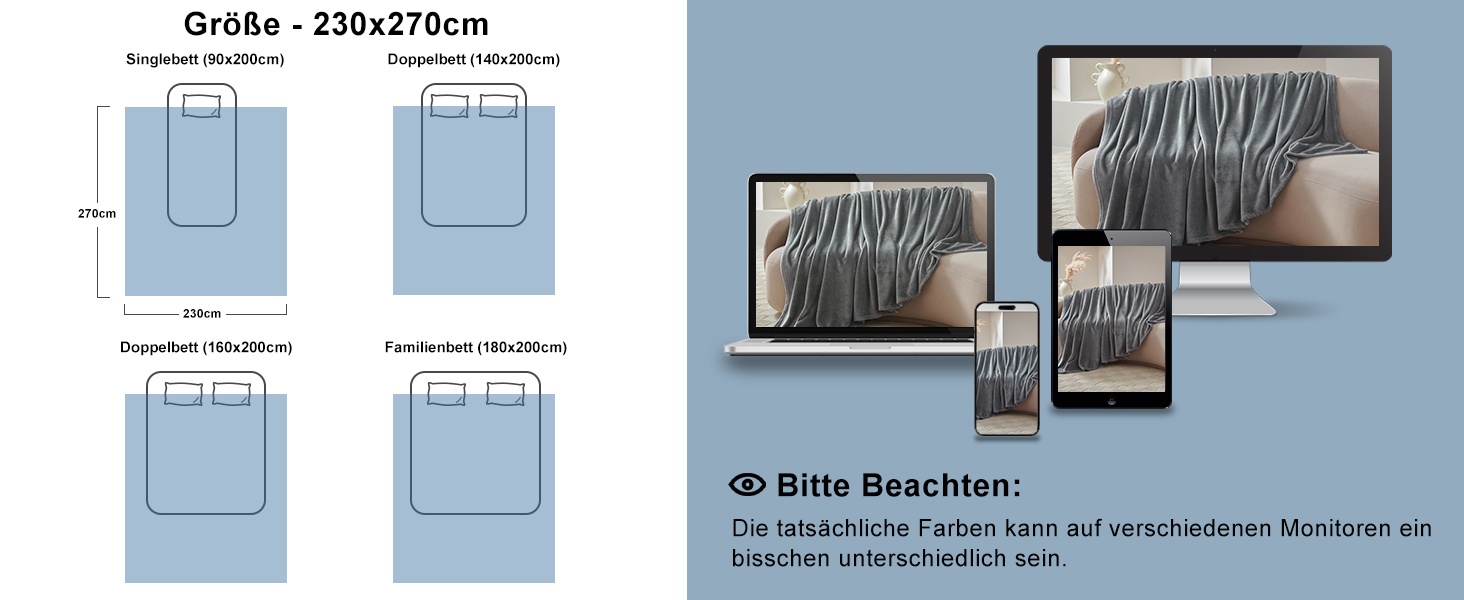 CozyLux Деки для дивану: м'яка флісова ковдра 150x200 см для всіх сезонів. Тепла, легка, для софи, ліжка, дивана. Сірий колір.