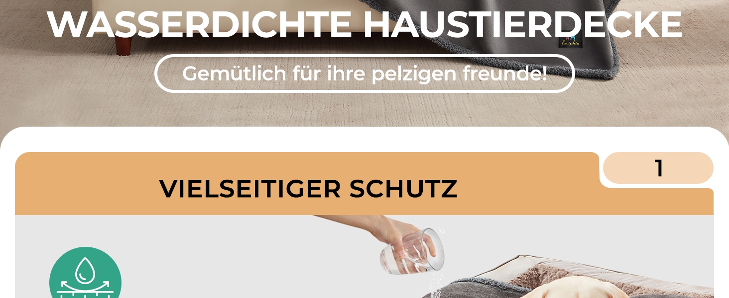 Водонепроникний плед для собак Luciphia, плед для собак і котів великого розміру, прання, водонепроникний, пухнастий, флісовий Sherpa, для дивана, ліжка, софи, світло-сірий M (102 * 145 см)