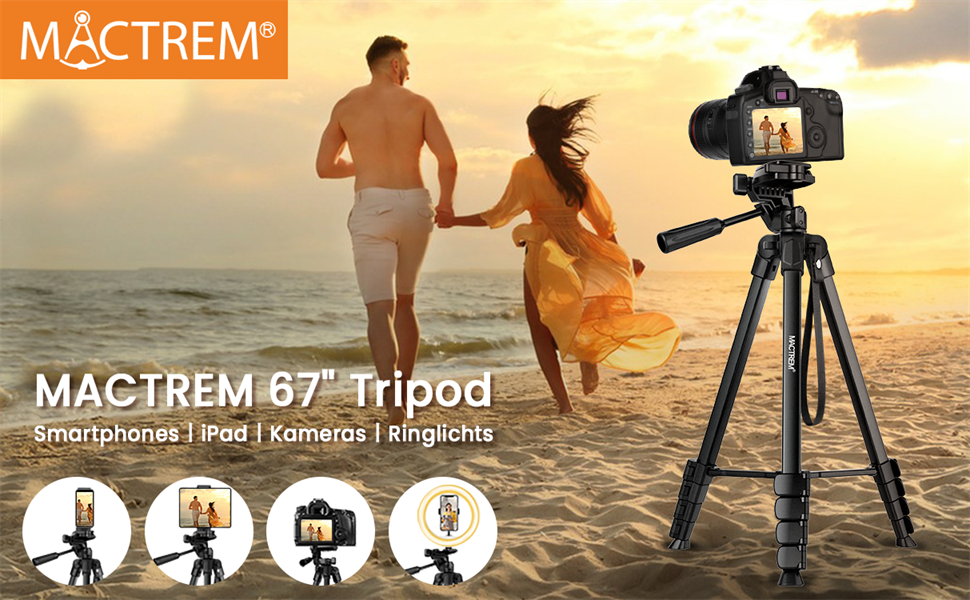 Штатив для камери та смартфона Handy Upgrade 172 см з тримачем та пультом, легкий, чорний