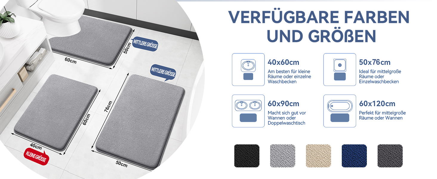 Килимок для ванної кімнати Homaxy з піною пам'яті, 40x60 см, сірий. М'який, неслизький, швидковисихаючий, для ванної кімнати.