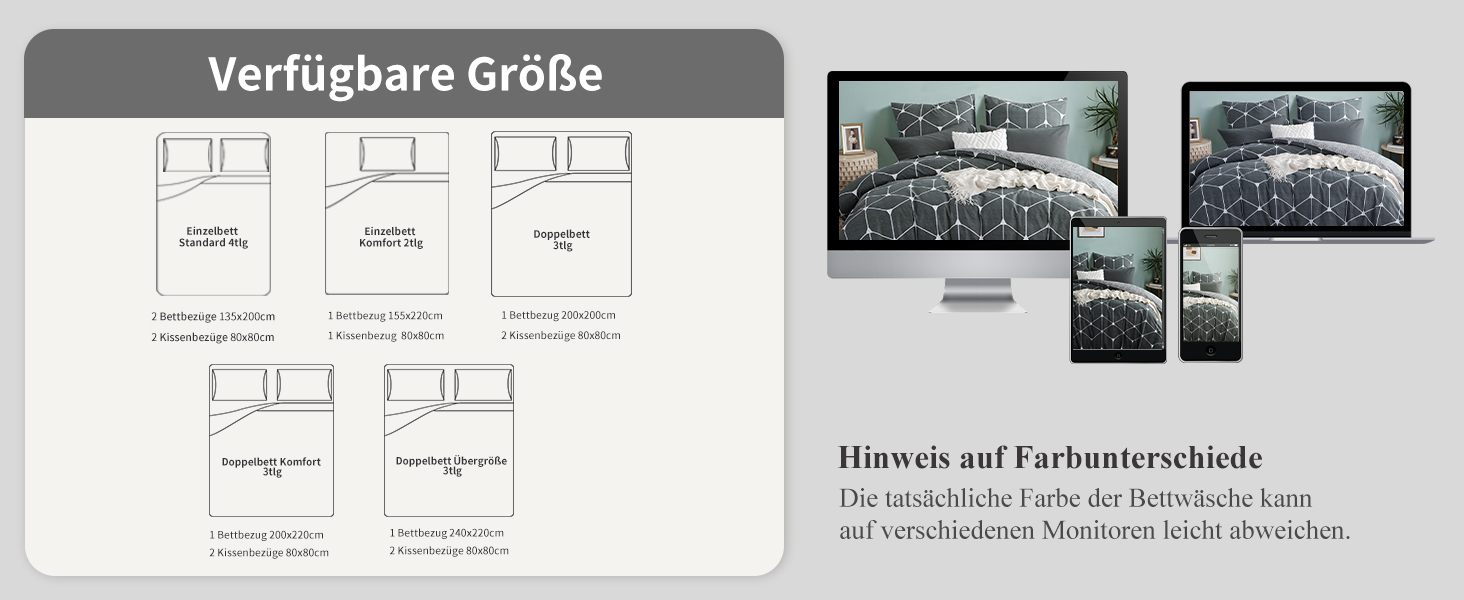 Комплект постільної білизни RUIKASI 135x200 см, 4-х частинний, бавовна, сірий з геометричним малюнком