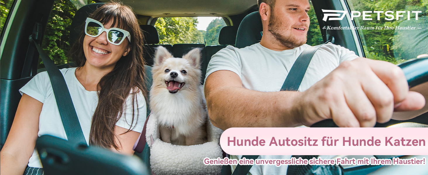 Автомобільний лежак для собак PETSFIT - чорний, шкіра, до 5 кг