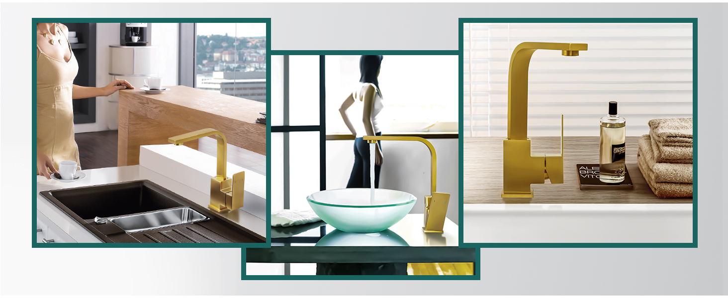 Кухонний змішувач з нержавіючої сталі, поворотний на 360°, для кухні, вантажівки, ванної кімнати, золотий