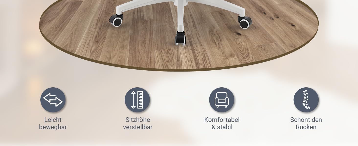 Офісний стілець Juskys Baltimore з роликами та підлокітниками - ергономічний, регульований по висоті - для кабінету, поворотний - сірий