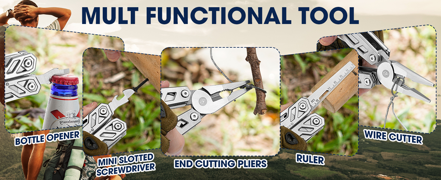 BIBURY Multitool - Titanium & Stainless Steel Multitool Set for Men & Women | Outdoor, Camping, Hunting, Fishing & Hiking