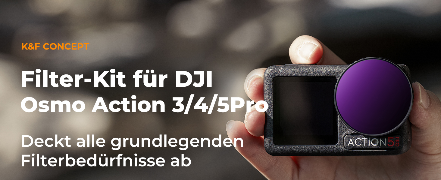 Фільтри ND/PL K&F Concept для DJI Osmo Action 4/5 PRO - набір (ND8/PL, ND16/PL, ND32/PL, ND64/PL)