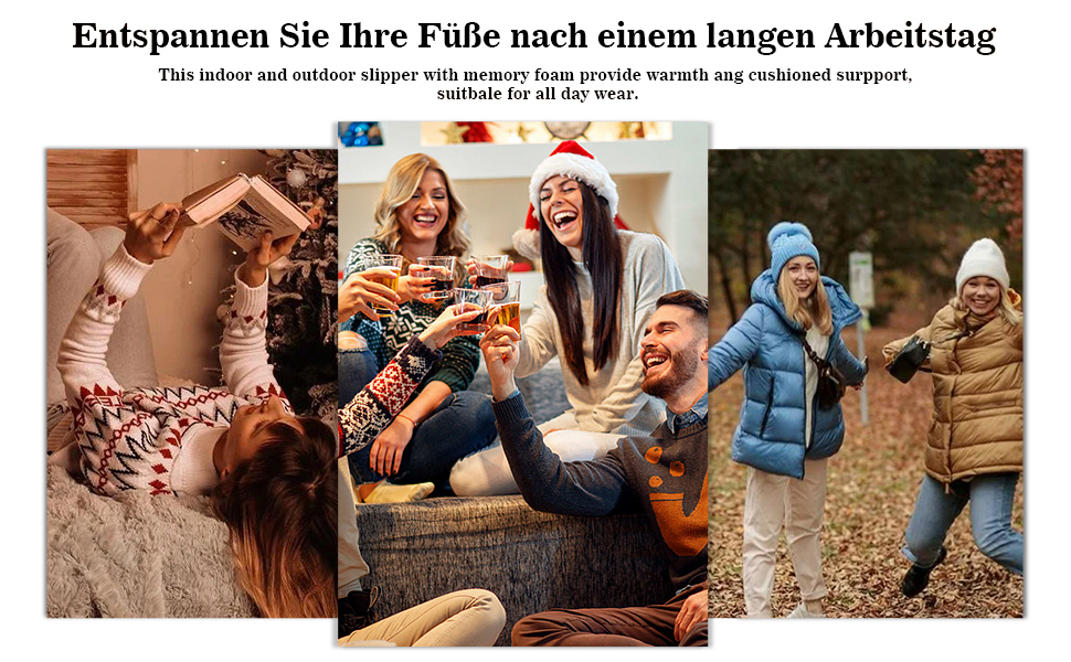 Чоловічі домашні тапочки NewDenBer з піною Memory Foam, теплі, зручні, м'які, з плюшевою підкладкою, зимові, з антиковзною гумовою підошвою (39/40 EU, 23, чорний/сірий)