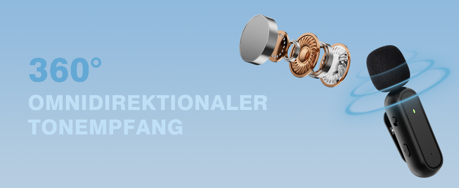 Мікрофон-лапка бездротовий для iPhone/Android з кейсом для зарядки та акумулятором 42год, з шумозаглушенням, для подкастів, TikTok, YouTube, стрімінгу, міні-мікрофон