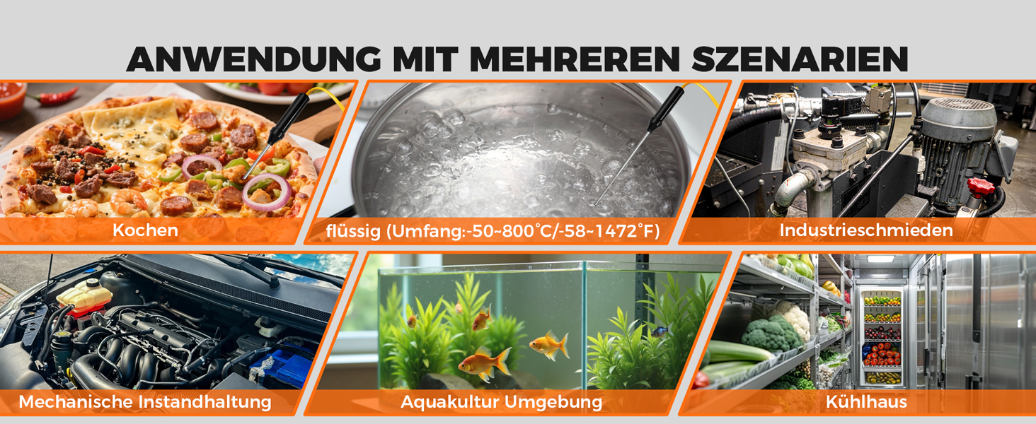Інфрачервоний термометр лазерний IM06MAX з K-типом зонда (-50°C до 800°C) для промисловості, HVAC, приготування їжі та ремонту авто