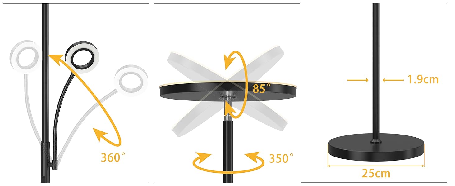 LED-стійка лампа Modlicht 35W з регулюванням яскравості, чорна, 4200LM з пультом ДУ та сенсорним керуванням, 3000-6000K, для вітальні, спальні, офісу