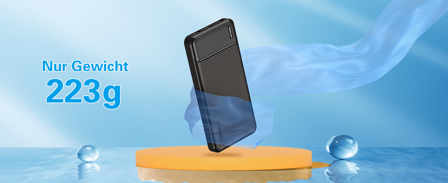 Power Bank AsperX 10000mAh (2 шт.) з USB-C, 4 порти, для iPhone, iPad, Huawei, Tablet - Чорний+Білий