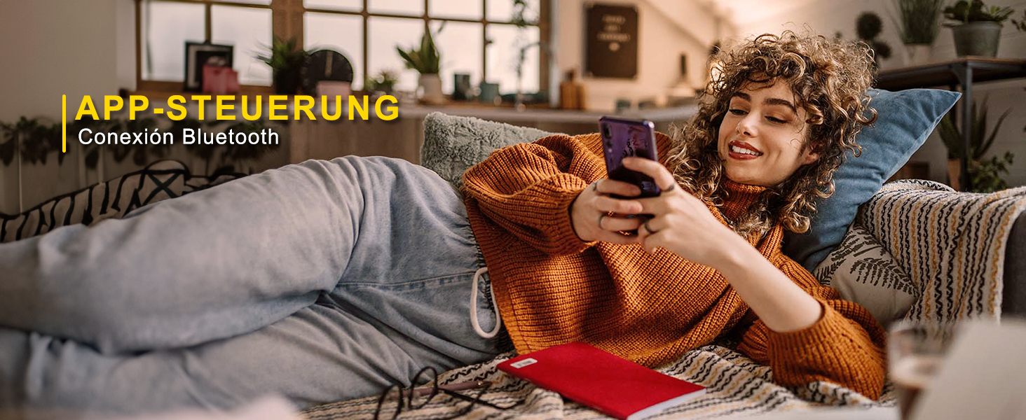 Deckenventilator Ohniyou з підсвіткою, пультом та додатком, 152.4 см (60 дюймів), регульована яскравість, DC-двигун, великий вентилятор для тераси, вітальні, чорний