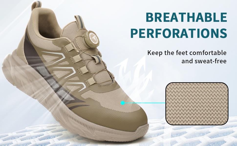 Робочі черевики для чоловіків та жінок. Зручні, дихаючі, з металевим носком. Індустріальні черевики для роботи з пряжками та шнурівками (41 EU, Хакі)