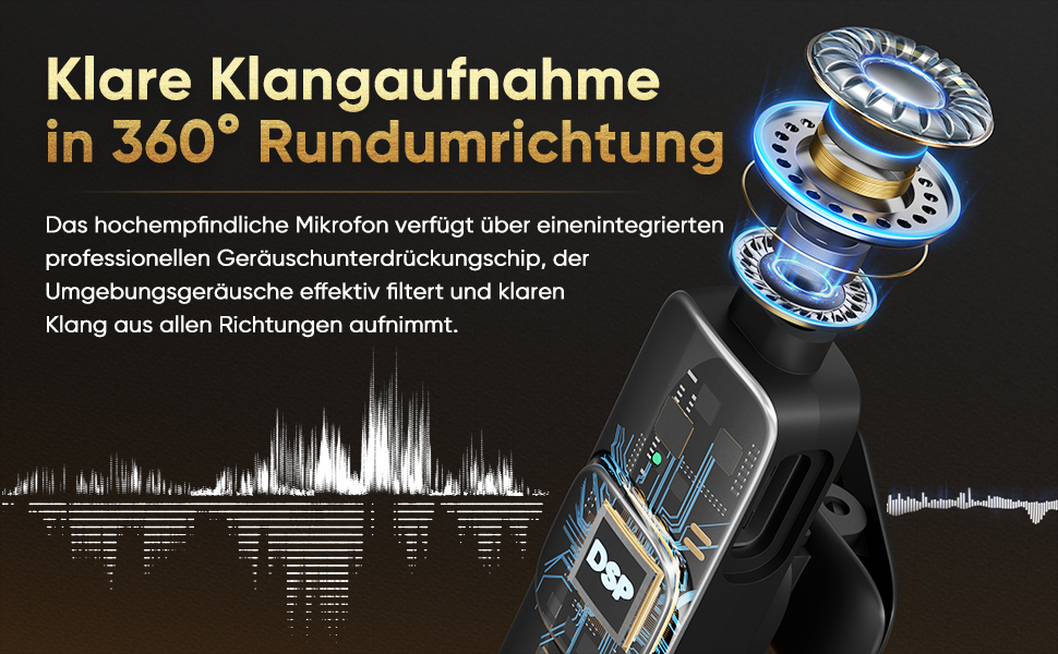 Беспроводной петличный микрофон XZ-K5 для iPhone/iPad/Android/Laptop с шумоподавлением (2 шт.)