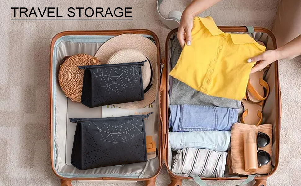 Набір косметичок 3 шт. з блискавкою: водонепроникні органайзери для косметики та подорожей (зелений, чорний)