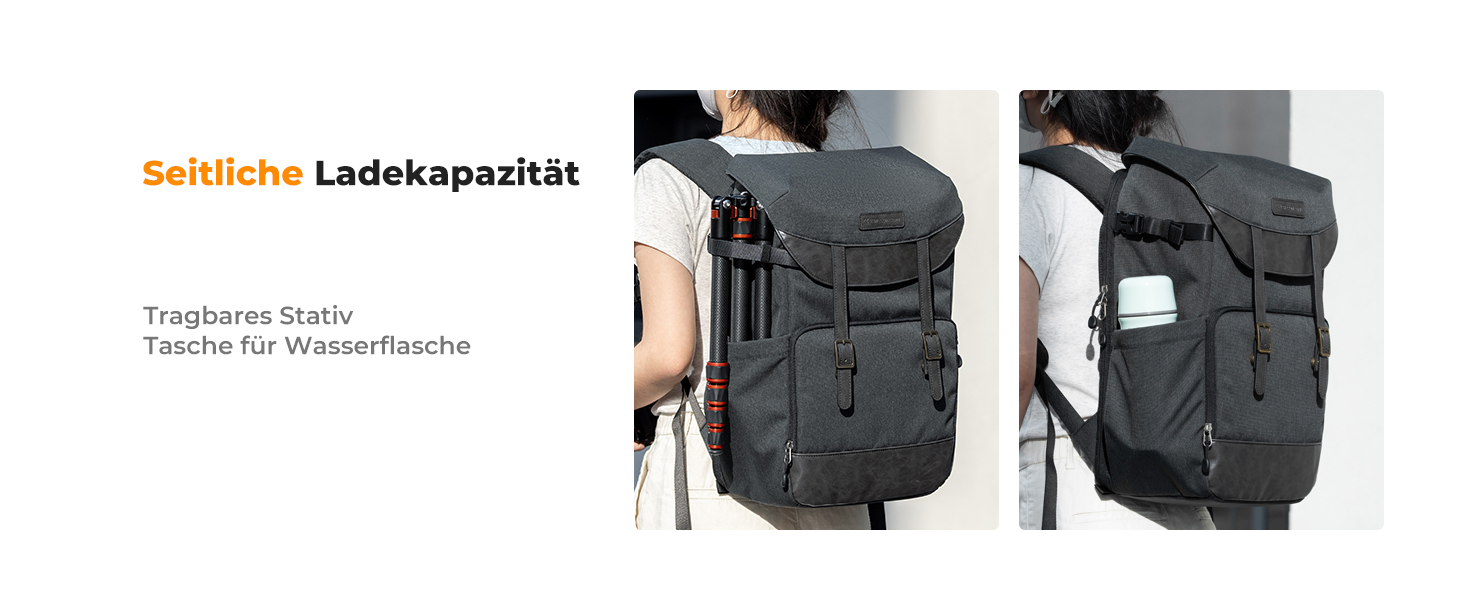 Водонепроникний фоторюкзак K&F Concept Rolltop 20Л для дзеркальних камер Canon, Nikon, Sony та ноутбука 15.6