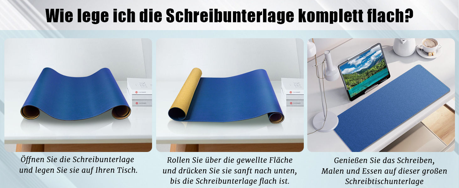 Підкладка під клавіатуру та мишу BLESWIN, антиковзаюча, 90x43 см, синій колір