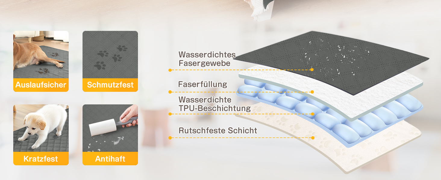 Водонепроникний килимок для собак, диванів та ліжок, захист від шерсті та подряпин, 152x203 см