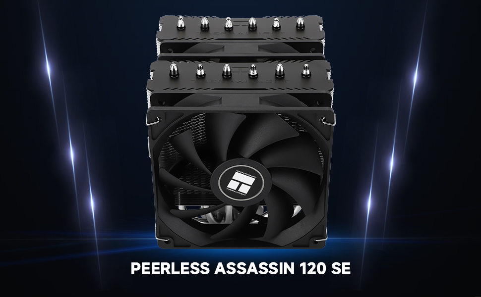 TR Peerless Assassin 120 SE ARGB: Кулер для CPU з RGB підсвічуванням, 6 heatpipes, 120 мм вентилятори, для AMD AM4/AM5 та Intel 1700/1150/1151/1200