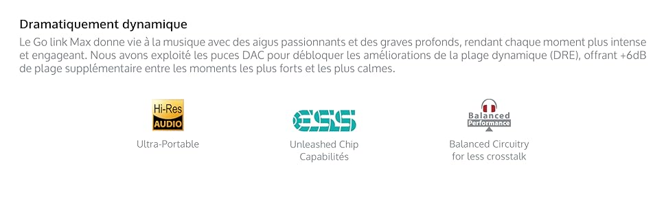 iFi Go Link Max - Портативний підсилювач навушників/ЦАП-донгл USB-C на 3,5/4,4 мм - Plug-and-Play Hi-Res аудіо з покращенням динамічного діапазону - PCM 384kHz/DSD256