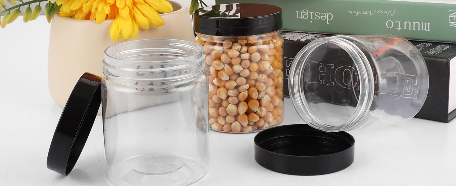 Набір контейнерів для зберігання 16 шт. по 500 мл з кришкою, BPA-Free, прозорі пластикові контейнери для продуктів та солодощів