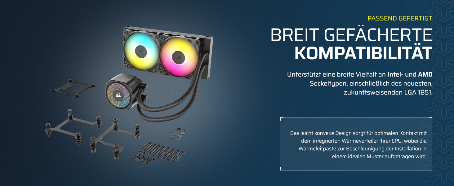 Система водяного охолодження Corsair Nautilus 360 RS для CPU – тиха, з прямим підключенням до материнської плати, сумісна з Intel LGA 1851/1700, AMD AM5/AM4, 3x RS120 вентилятори, ARGB, 240мм AIO, чорний колір