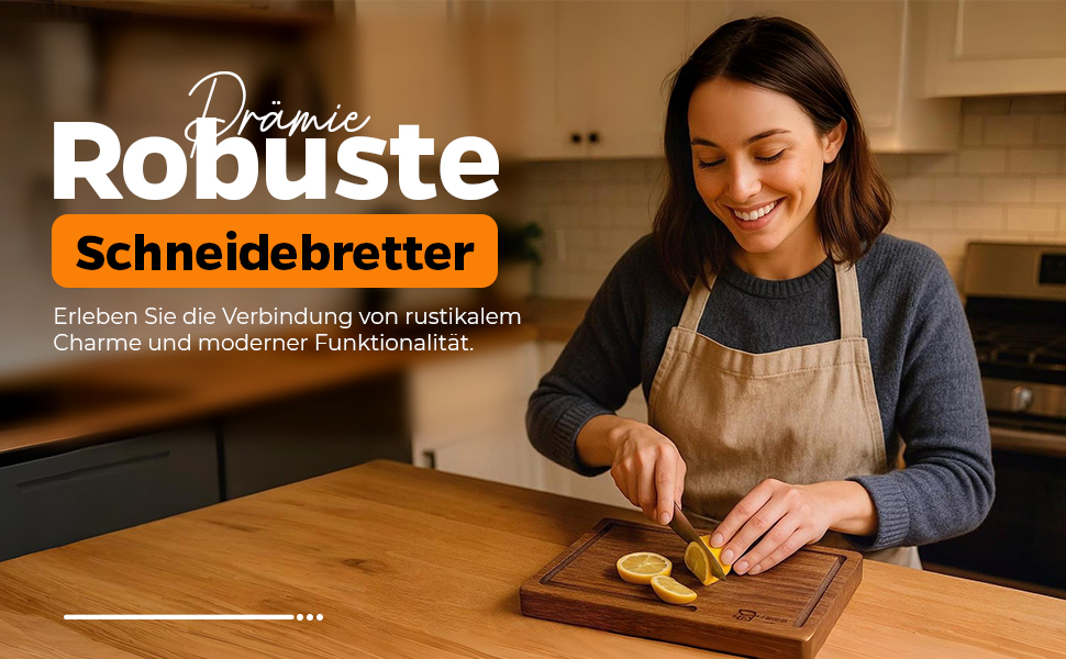 Набір дерев'яних обробних дощок – 4 шт. з акації, жировідштовхувальне покриття • Міцний, довговічний та стильний набір для кухні
