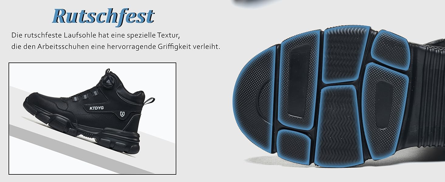 Черевики безпеки для чоловіків та жінок, водонепроникні робочі черевики, легкі спортивні черевики, черевики з металевим підноском, чорні, з поворотним затвором, 41 EU