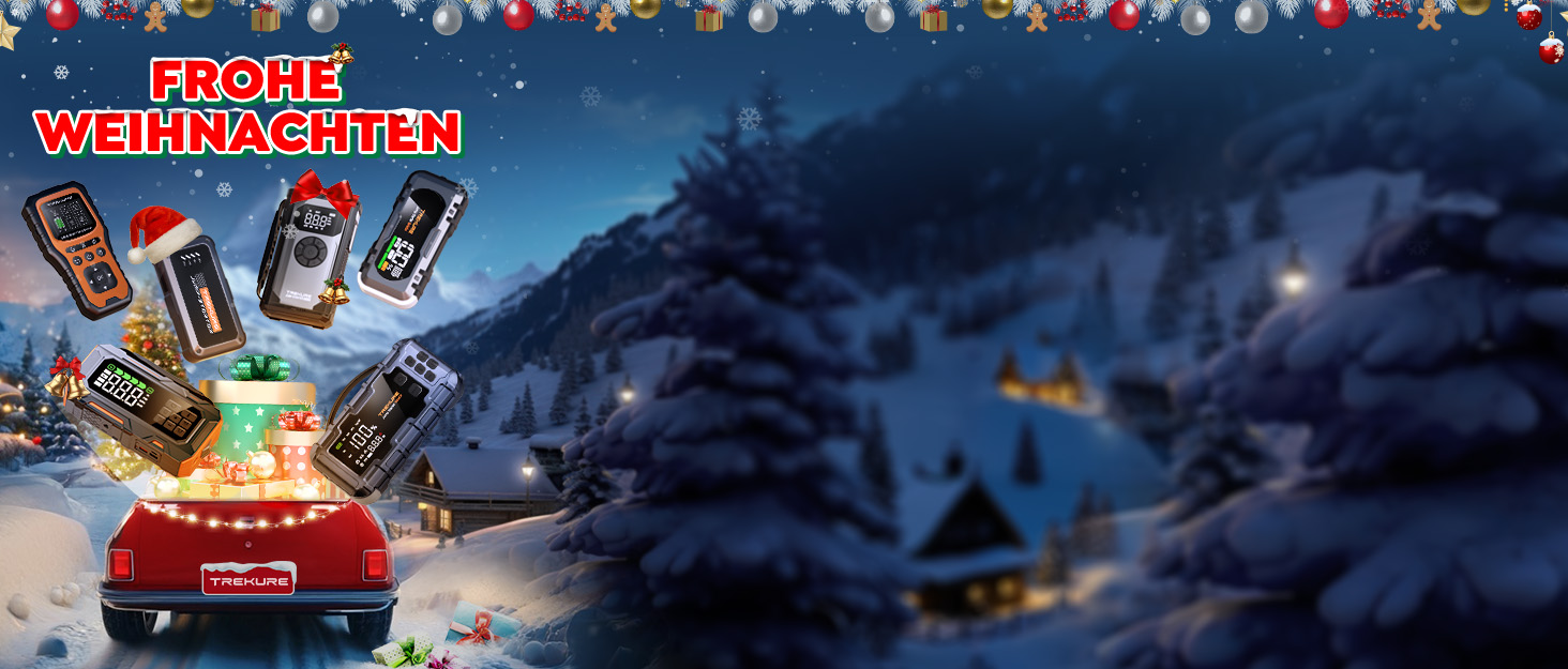 Портативний пусковий пристрій TREKURE 6000A з OBD2 діагностикою та тестом акумулятора, 12V, для бензинових та дизельних авто до 10л, з LED-ліхтариком та вогнезахистом V0