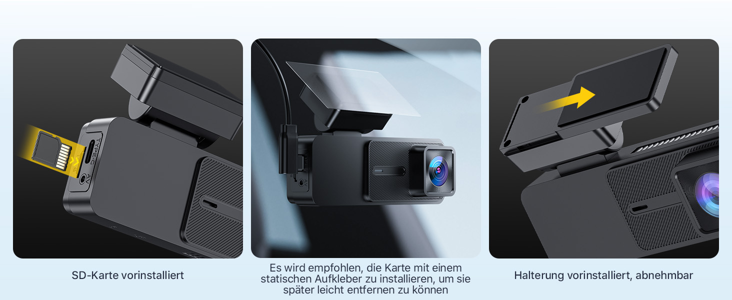 Відеореєстратор GKU Dashcam Auto: 4K/2.5K, GPS, Wi-Fi, Dual, 64GB, Паркування, WDR, 170° Кут огляду, G-сенсор, Loop, Макс. 256GB, Чорний