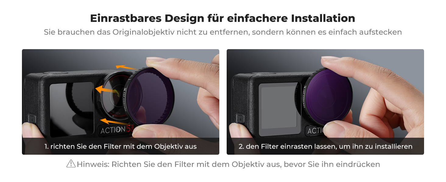 Набір фільтрів K&F Concept ND для DJI Osmo Action 4/5 PRO: ND8, ND16, ND32, ND64. Фільтри нейтральної щільності для екшн-камери. HD скло, поляризація.