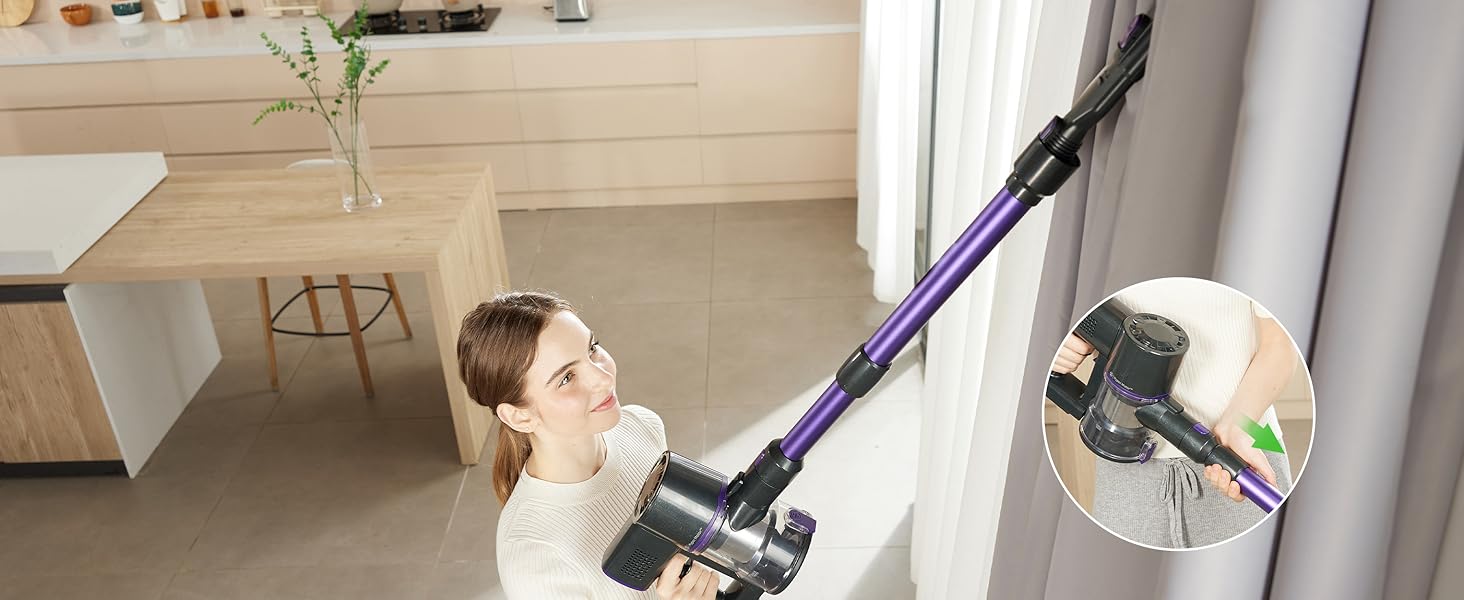 Бездротовий акумуляторний пилосос Vexilar V8PRO 6-в-1: для твердих поверхонь, килимів та шерсті тварин. 35KPa, 45 хв роботи.