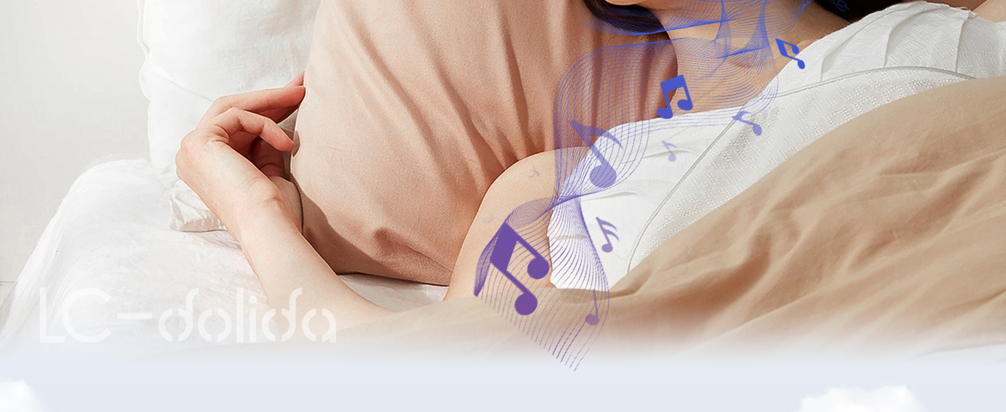 Маска для сну Dolida з Bluetooth навушниками V5.4, бавовняна, з мікрофоном, для подорожей, йоги, медитації (чорна)