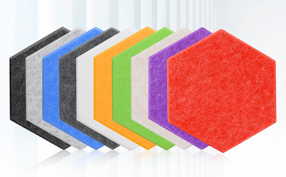 Акустичні гексагональні панелі Rdutuok для звукоізоляції, 12 шт, 30x26x1 см, шумопоглинаючі стінові панелі для студії, офісу та декору (темно-сірі)