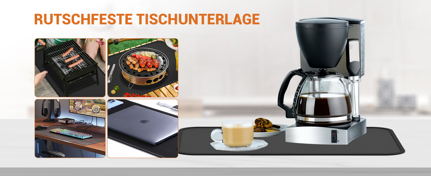 Термостійкий килимок, вогнестійка силіконова підставка для фритюрниці, 60x40 см. Захист від нагріву для кухонних стільниць, плити, мікрохвильових печей та тостерів.