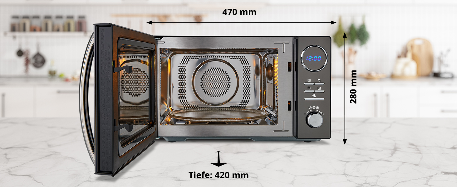 Мікрохвильова піч MEDION 3 в 1 з грилем та конвекцією (23 л, 900 Вт, 10 автопрограм, чорна) MD11493