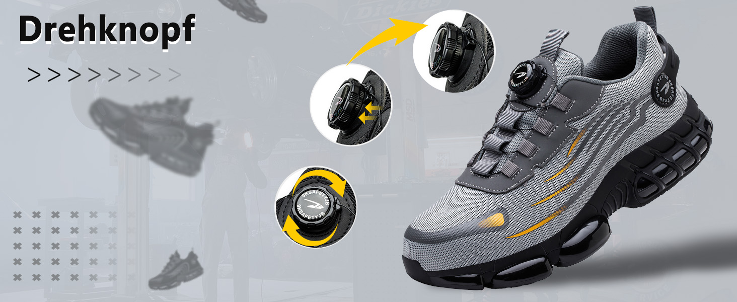 Робочі черевики Werkstein S3 Explorer 3.0: чоловічі та жіночі, з металевим підноском, дихаючі, легкі, спортивного стилю, чорні