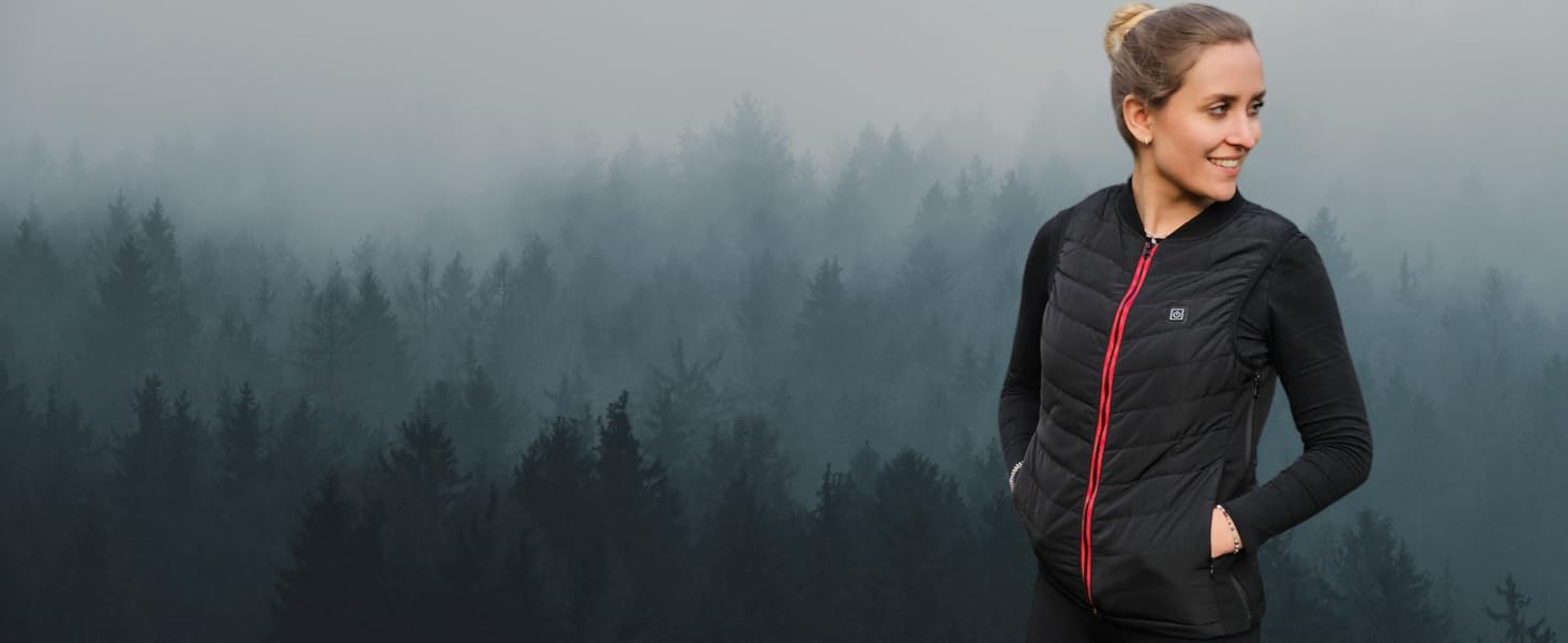 Обогреваемая жилетка Premium | Размеры XS-XXL | Жилетка з підігрівом для жінок та чоловіків | до 55°C з 5 зонами підігріву | З та без Powerbank XXL. З Powerbank
