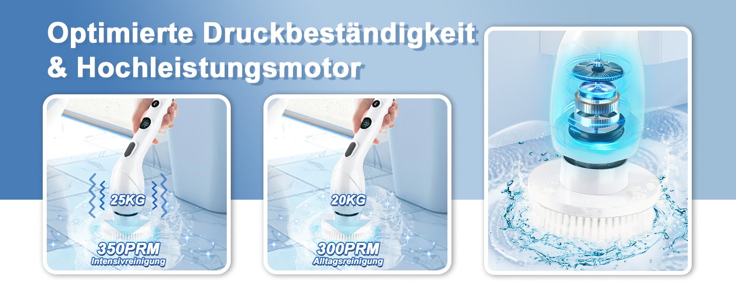 Електрична щітка для чищення з 9 насадок, щітка для швів, водонепроникна IPX8, електричний скрубер з регульованою ручкою, 2 швидкості для ванної кімнати, кухні, авто, підлоги, білий+чорний