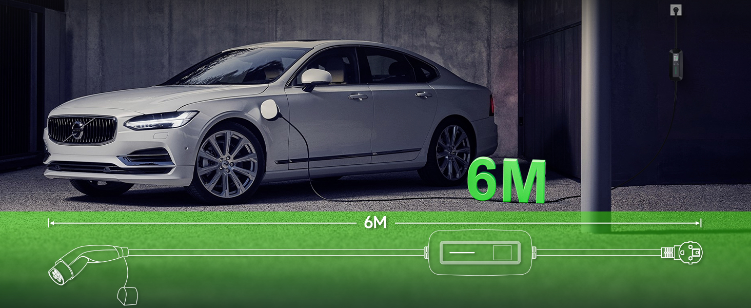 Кабель зарядного пристрою для електромобіля Schuko 6м 3.68kW 6-16A (Тип 2), EV, KS10-01, KS10-3.6kW