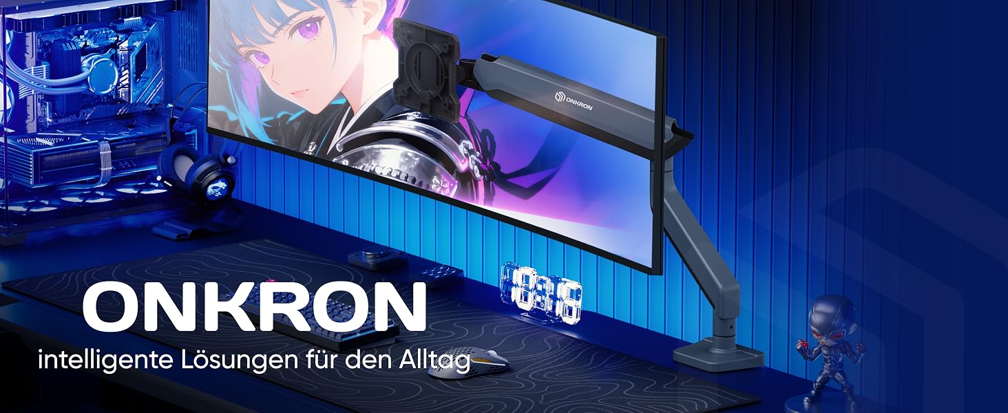 Кронштейн для монітора ONKRON G75-B (13-34 дюймів, до 12 кг, VESA 100x100), Графіт