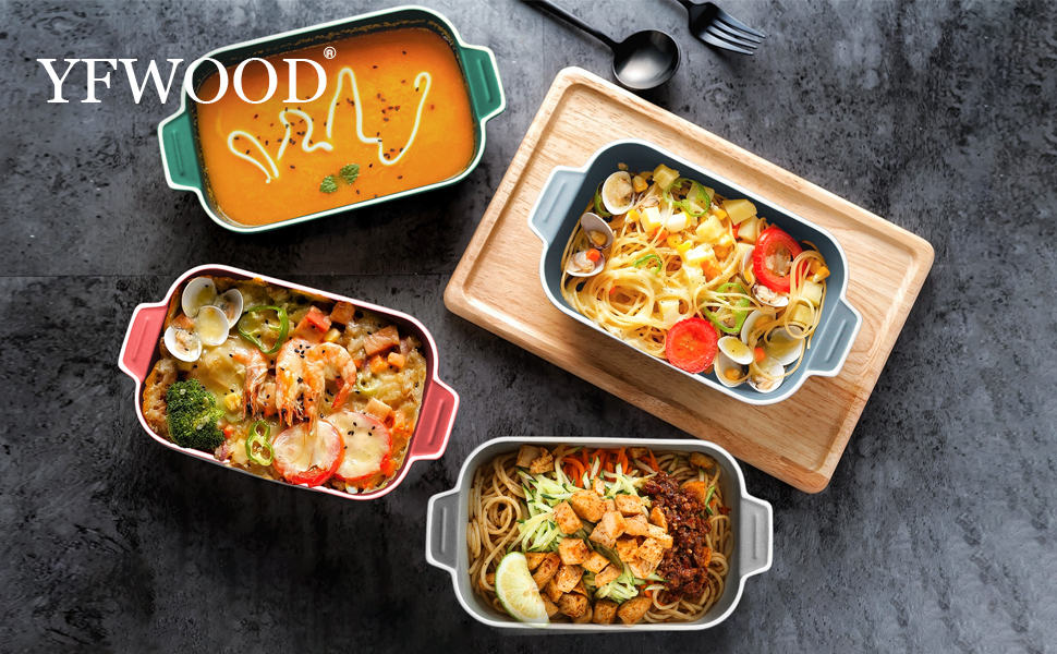 Форма для лазаньї, 2 шт., 22 x 12 см, керамічна, з ручками (блакитна)