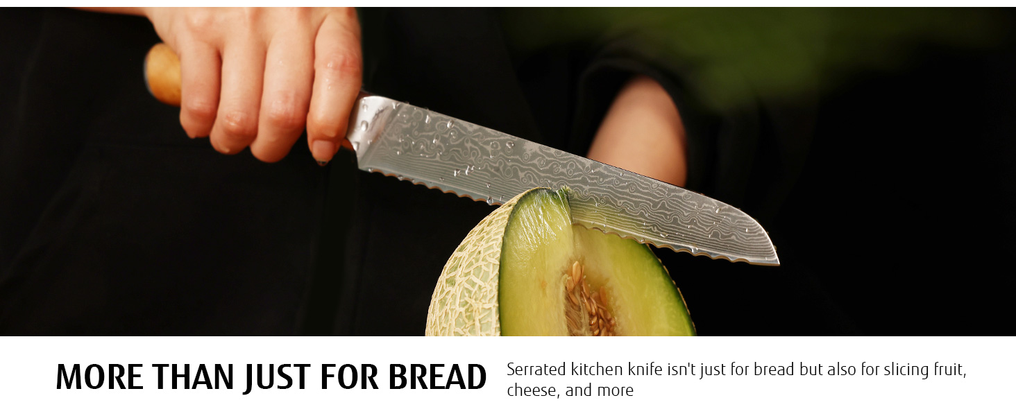 Японський ніж з дамаської сталі Hecef, 20 см, професійний кухонний ніж з ергономічною ручкою з смоли, 67 шарів, з захистом для ножа, подарунок для шеф-кухаря та любителів кулінарії