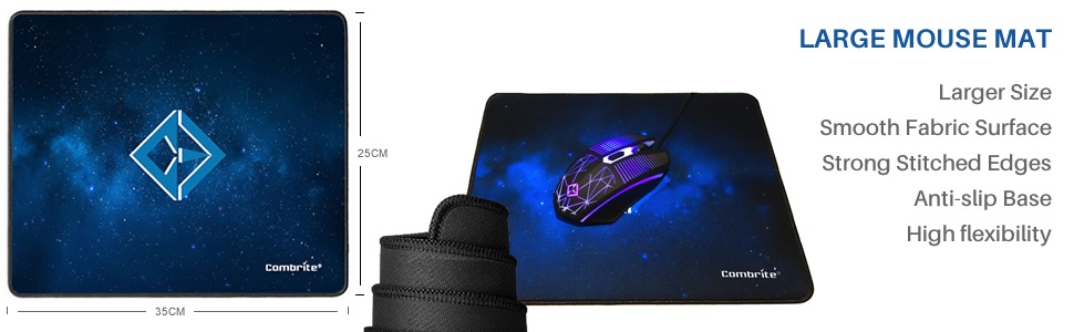 Ігровий набір клавіатури та миші Raptor з великим килимком, RGB-підсвітка, USB, UK-розкладка, для PC, Laptop, PS4, Xbox One, чорний