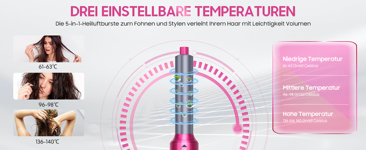 Набір для укладки волосся Airstyler 5 в 1: фен-щітка, термощітка, плойка для локонів, об'ємна щітка, для випрямлення, сушіння, створення об'єму та локонів (сірий)