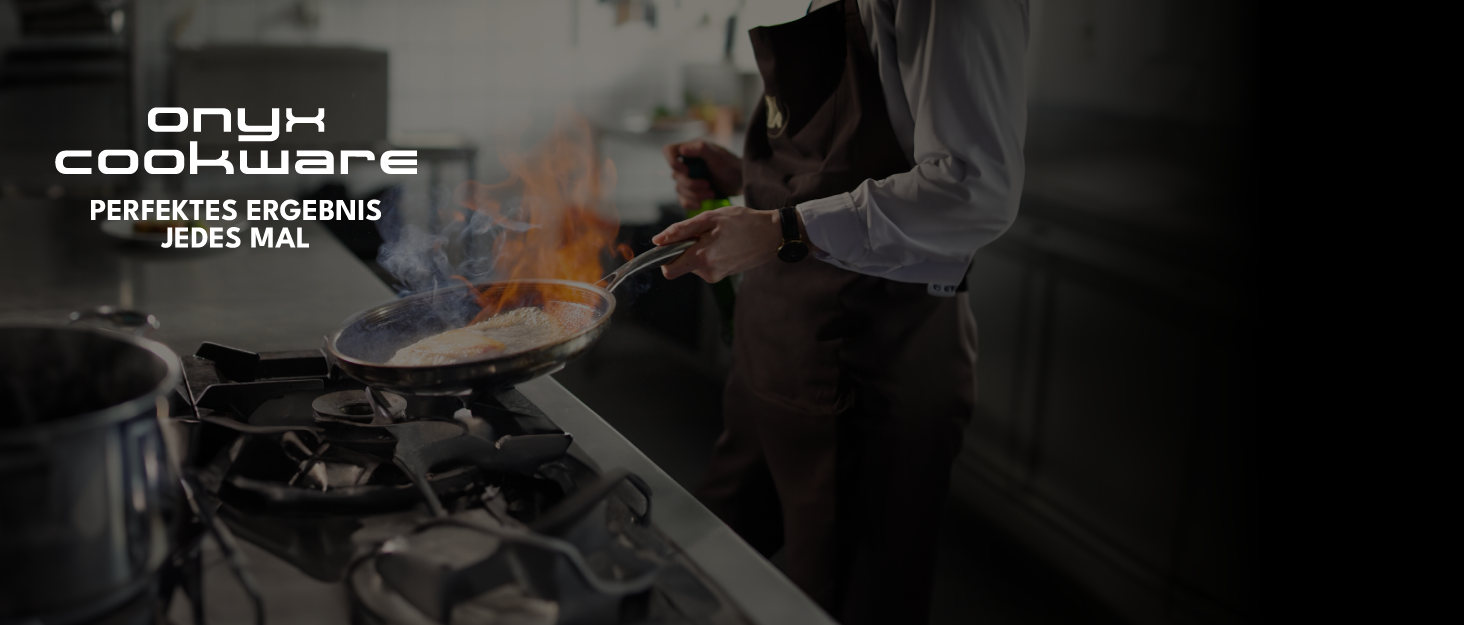Набір сковорідок Onyx Cookware 24+28 см | Сковороди з антипригарним покриттям для індукційних плит | Сковороди для всіх типів плит | Стійке до подряпин антипригарне покриття | 3-шарова сталь/алюміній | Можна використовувати в духовці до 260°C | Без PFAS