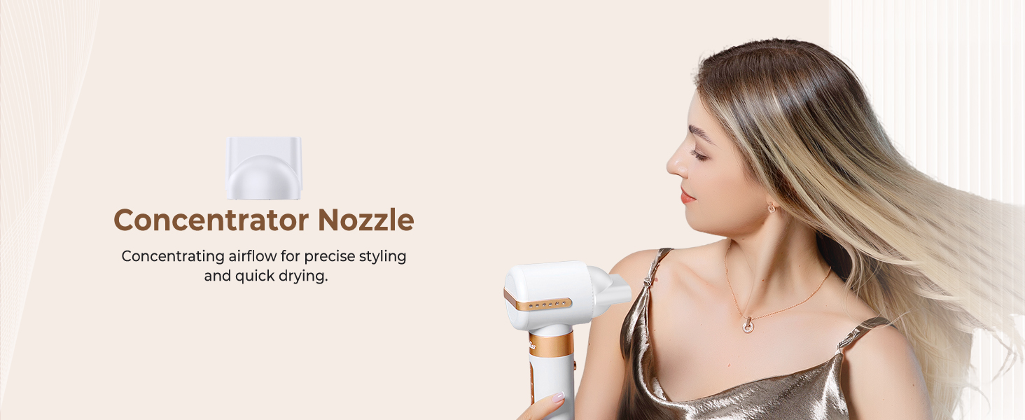 UKLISS Air Styler 7 в 1: фен-щітка з 7 насадками для сушіння, укладання та об'єму волосся, іонізація, білий