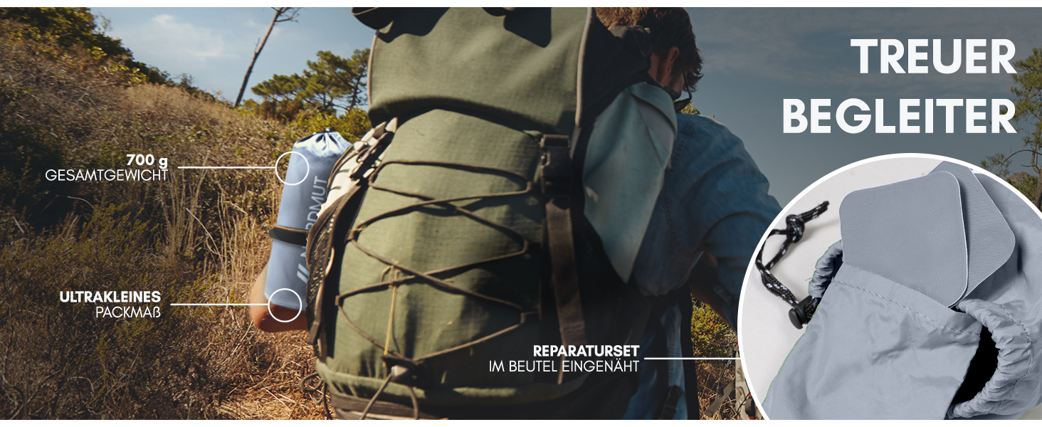 Килимок туристичний NORDMUT® Isomatte Outdoor з ремкомплектом. Легкий килимок для кемпінгу, походів та відпочинку на природі. Сірий колір.